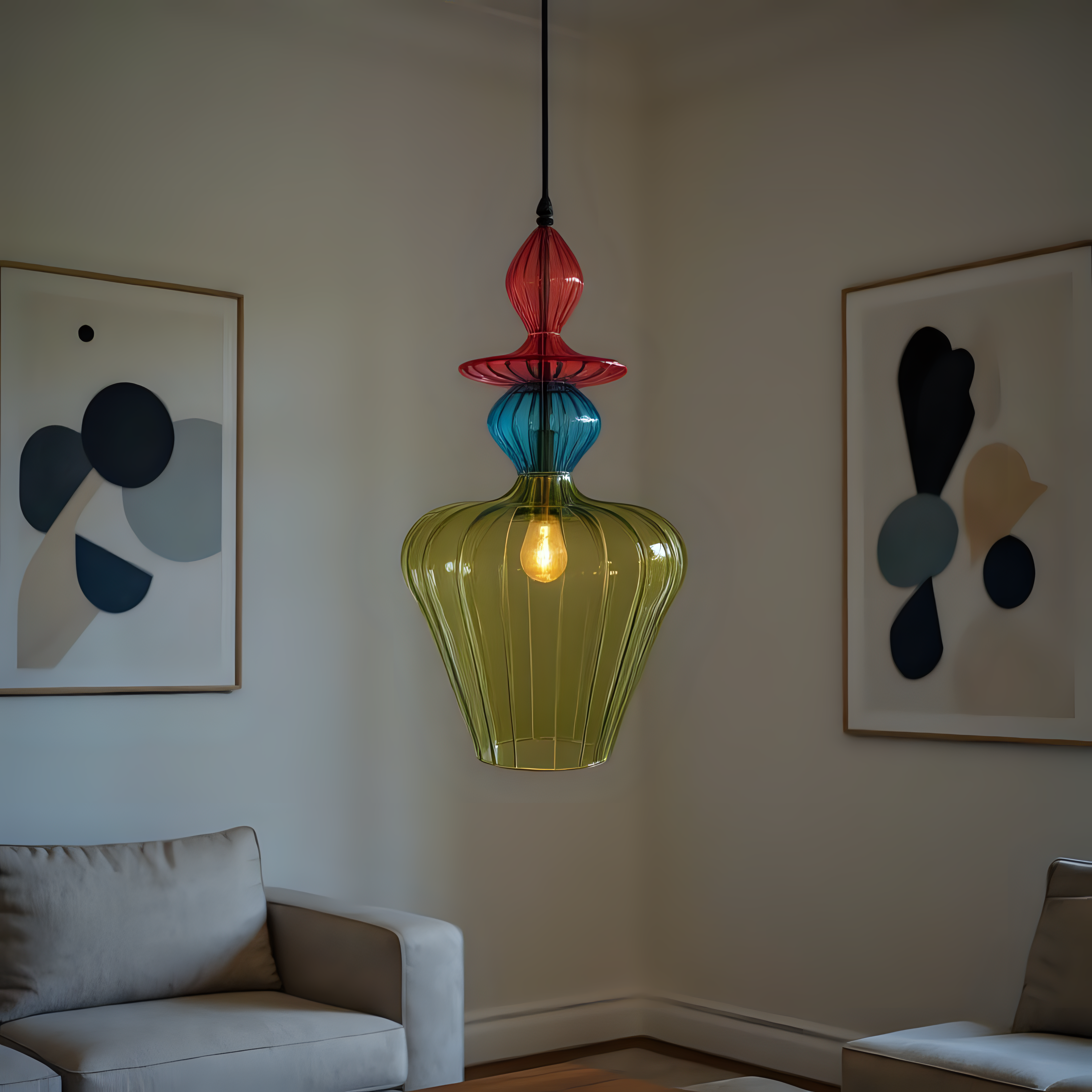 Luxury Blown Glass Pendant Light